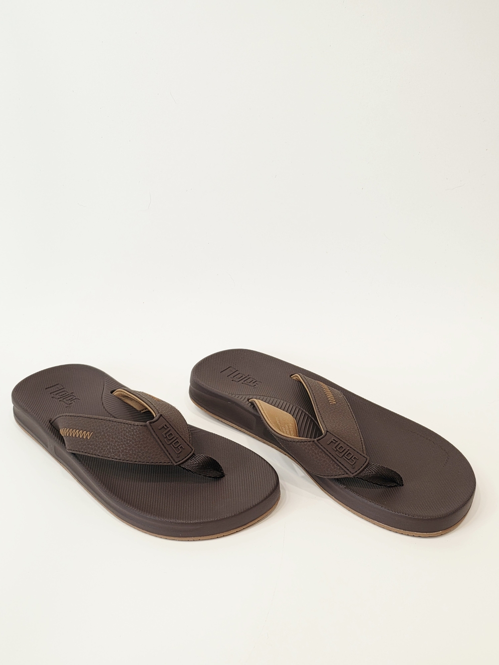 Flojos Men's Brown and Tan Flip-Flop Sandals
